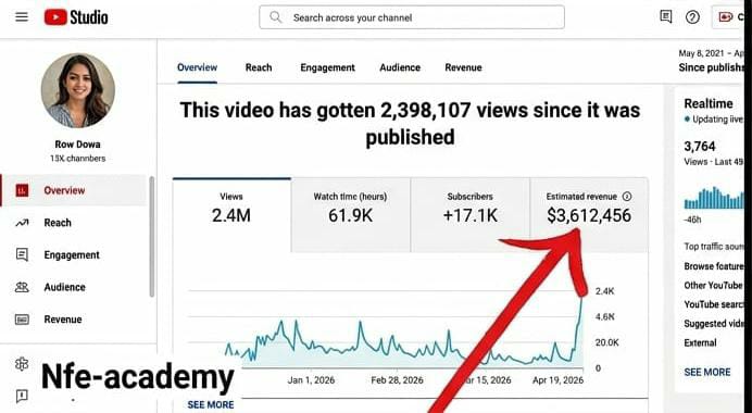 Student earning proof — YouTube Studio Earnings