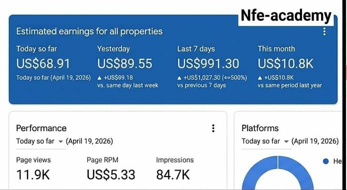 Student earning proof — AdSense — This Month